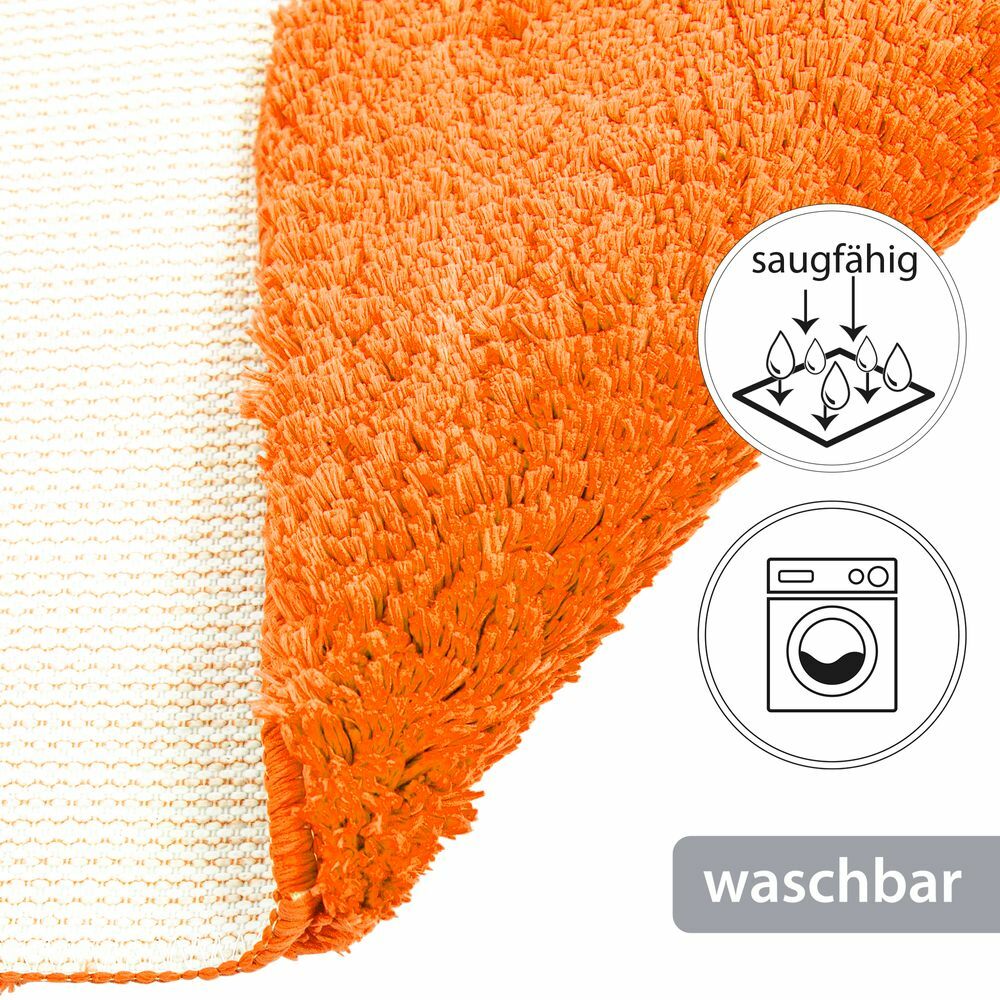 Flauschige Hochflor Badematte Orange Öko-Tex Standard 100 3