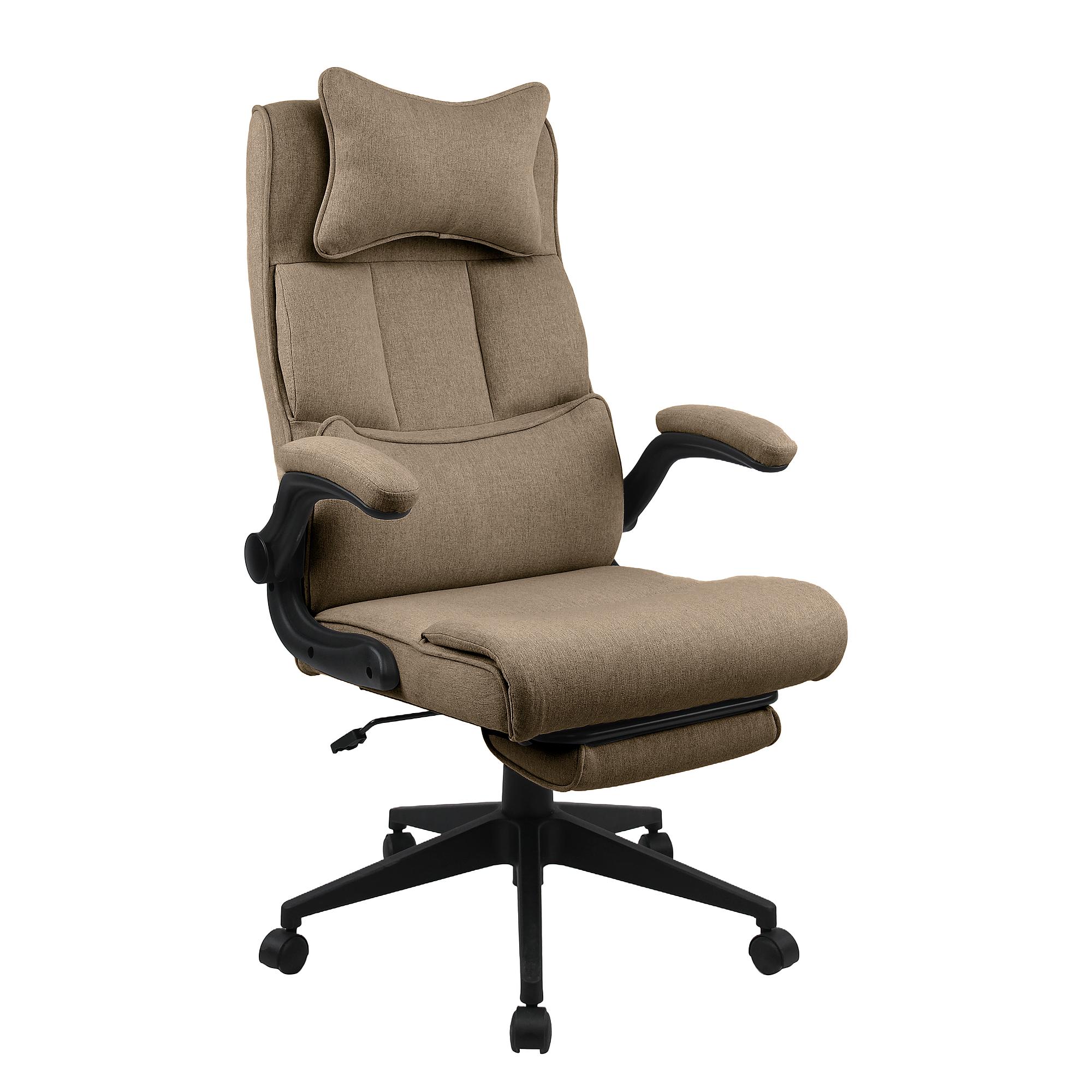 Lalova Bürostuhl Drehbar mit Fußablage Braun 1