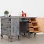 Vintage desk Pine grey 1960s 6