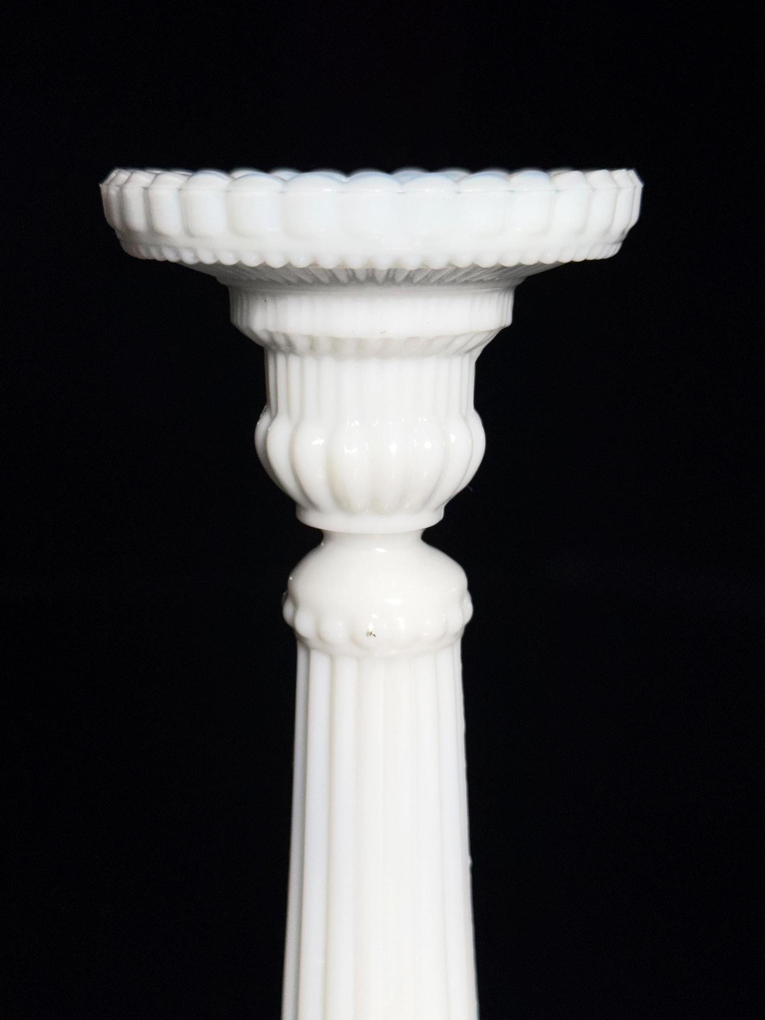 Vintage Candle holder Opal glass White 3