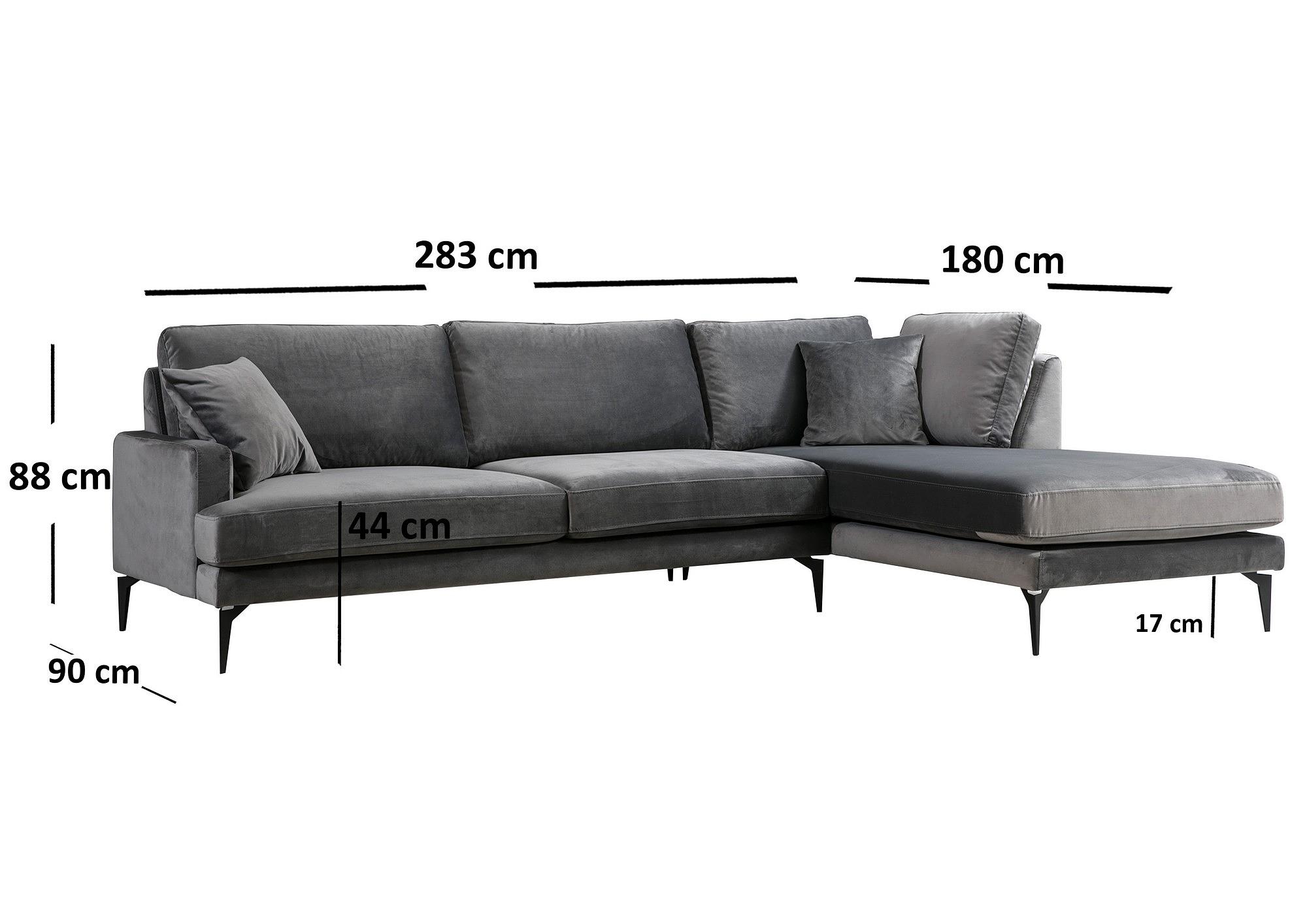 Papira Ecksofa Rechts Anthrazit 6