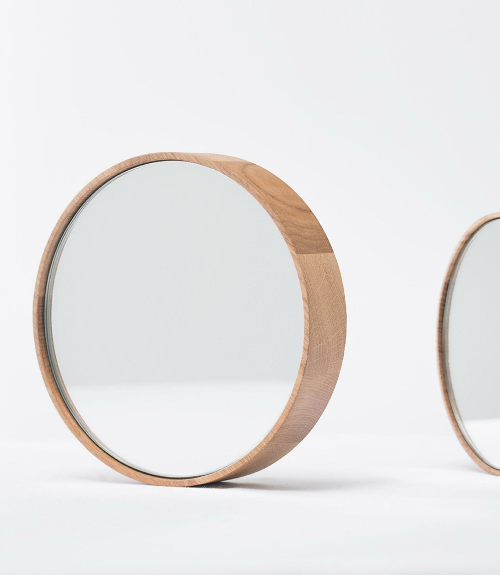 Round mirror handmade Dorian Oak 2