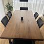 Dining Table Solid Wood with Steel Frame Brown 0