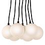 Pendant lamp 7-flame opal glass white 0