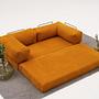 Comfort Schlafsofa 2-Sitzer mit Hocker Orange 3