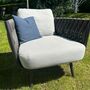 2x Tosca Clubsessel & Beistelltisch Textil Edelstahl Grau 3