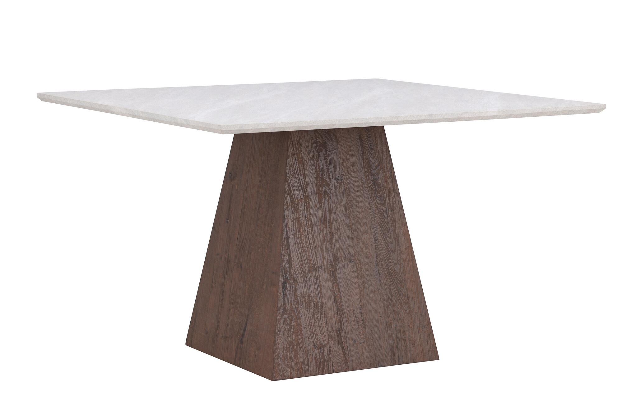 Cael Dining table MDF Mocha Stone look 120×120×75cm 8