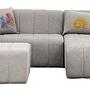 Beyza Sofa Récamiere Rechts mit Hocker Hellgrau 9