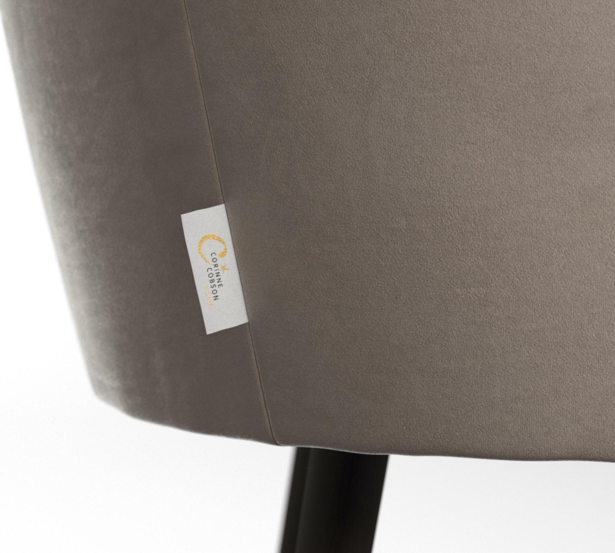 Armlehnstuhl Billie Samt Taupe 4