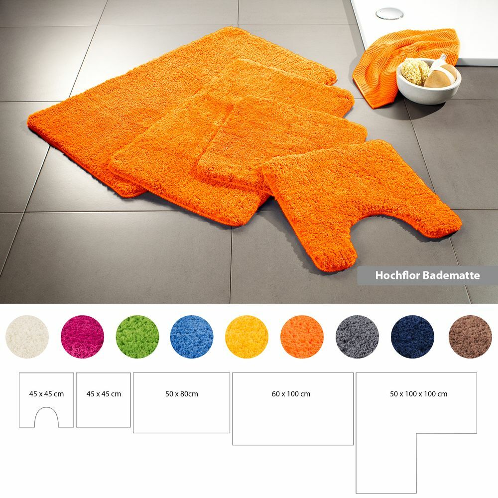 Flauschige Hochflor Badematte Orange Öko-Tex Standard 100 4