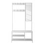 Tarpey Wardrobe with Mirror Metal White 3