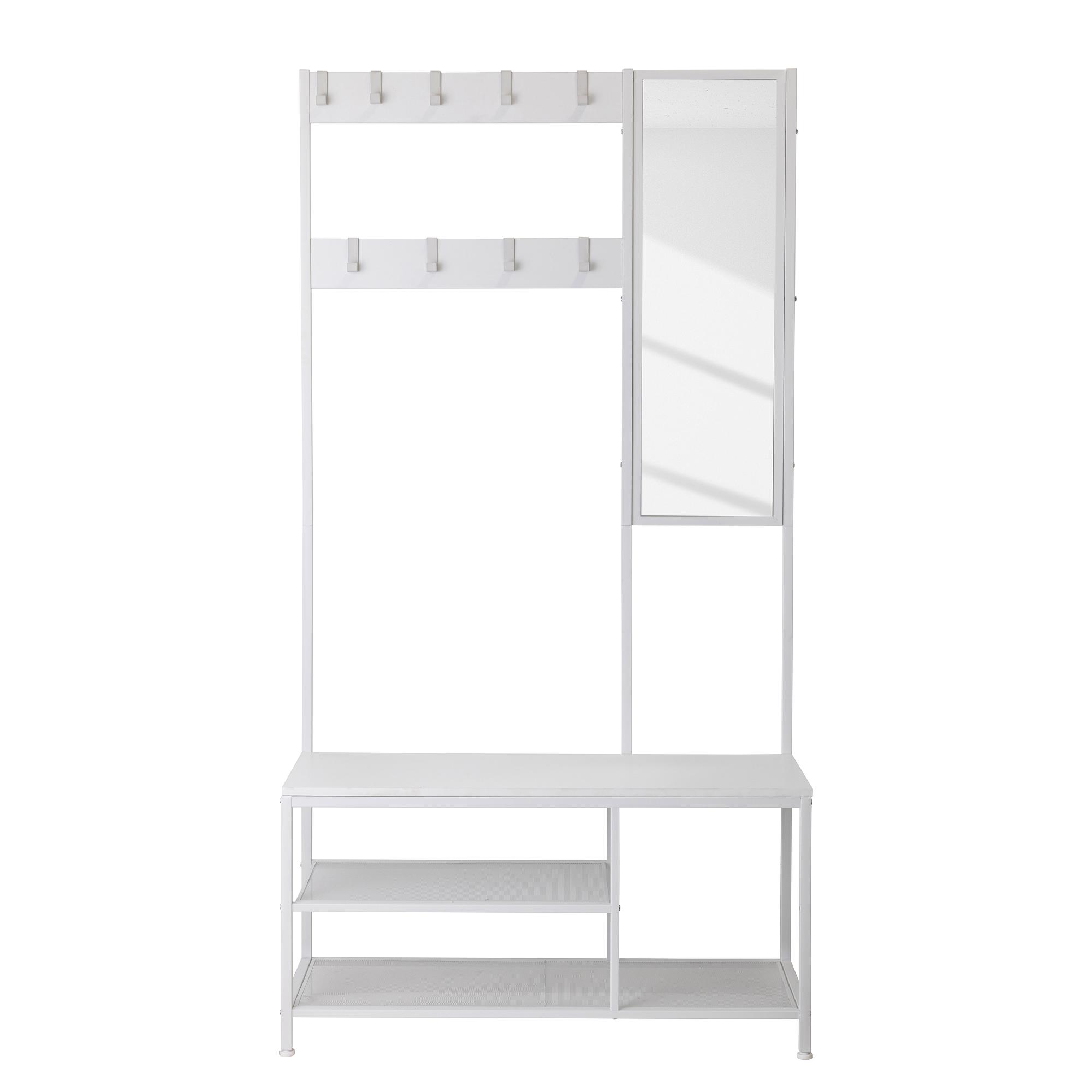 Tarpey Wardrobe with Mirror Metal White 3