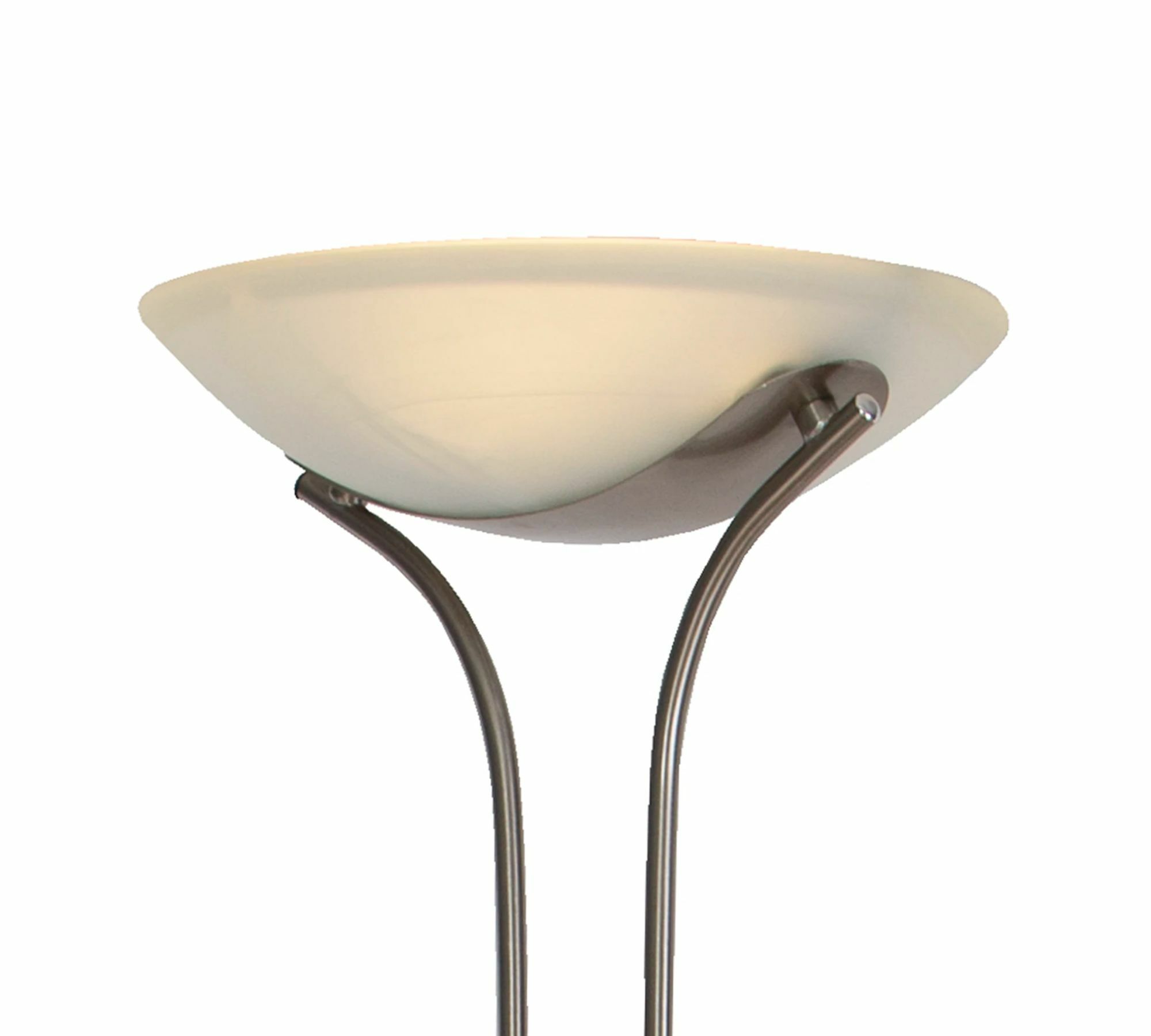 LED Stehleuchte 2-flammig Milchglas Metall 1