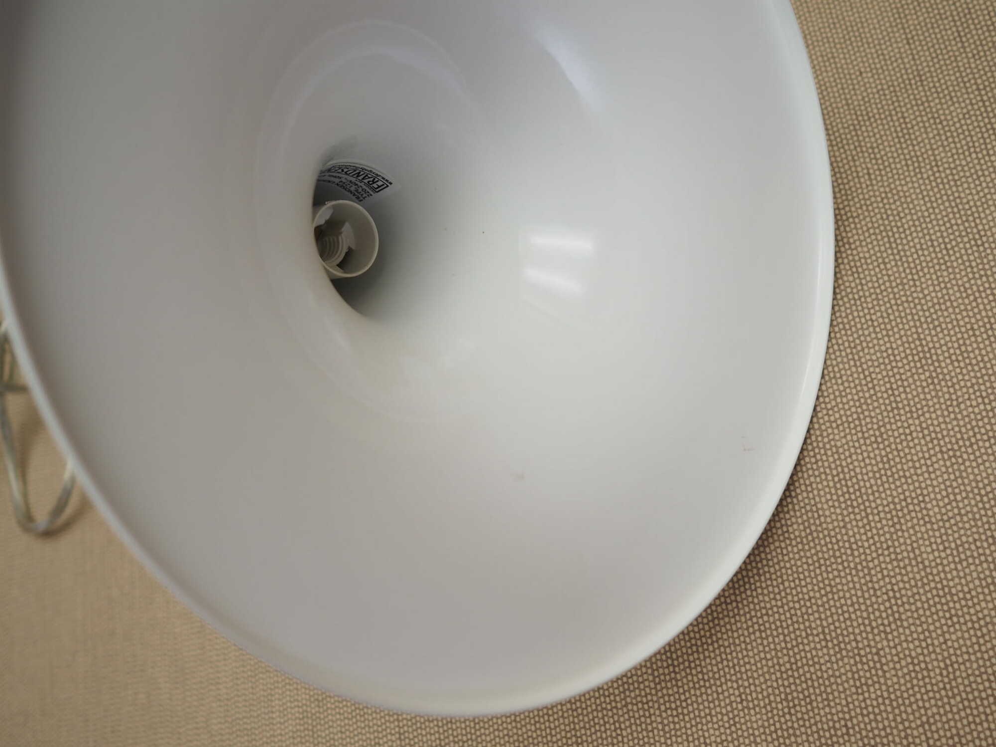 Vintage Pendant Lamp Metal White 1970s 5