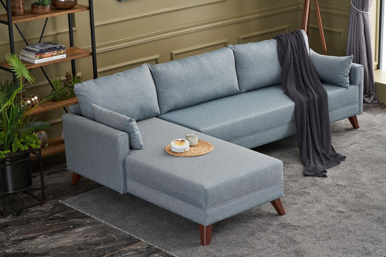 Bella Sofa Récamiere Links Blau 1