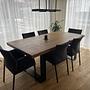 Dining Table Solid Wood with Steel Frame Brown 1