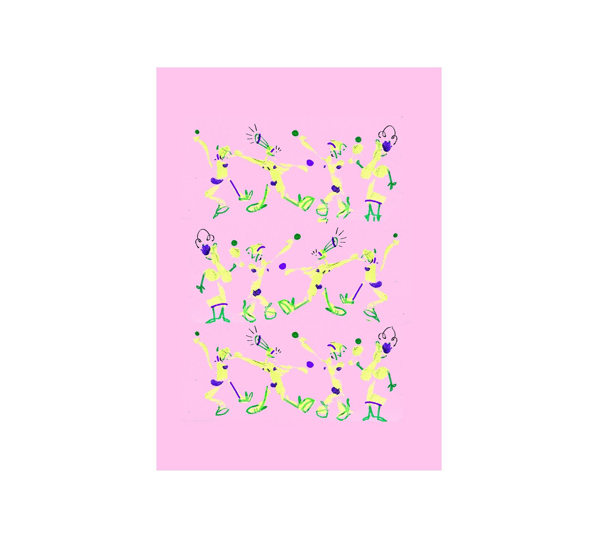 Multitude rosa mit grün Art printMulticolor 1