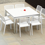 Quadrat Tisch Outdoor Weiß 4