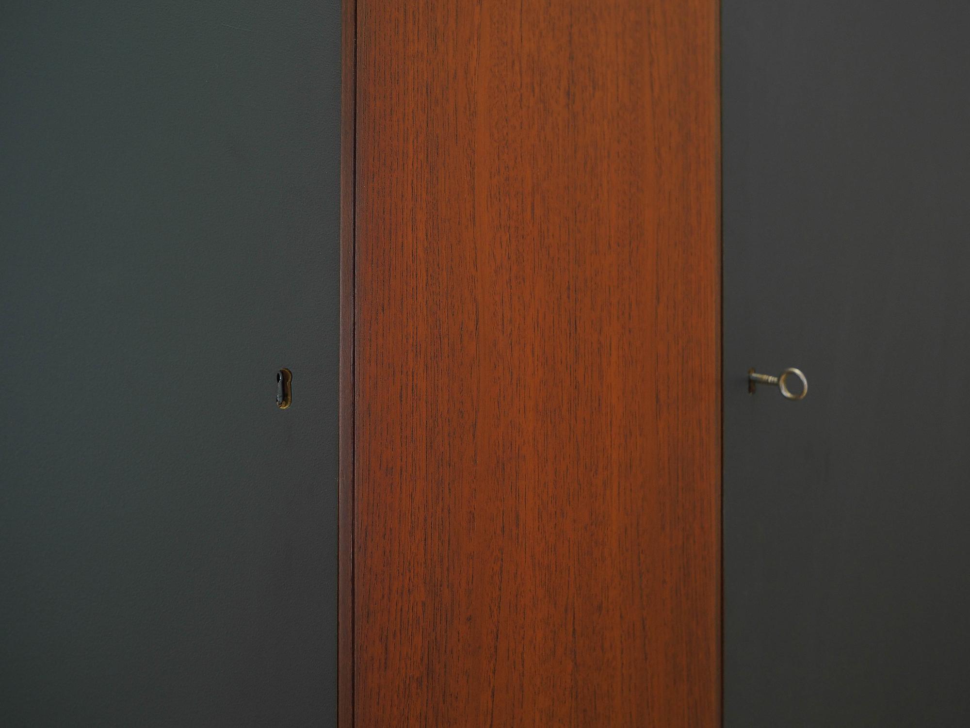 Teak Kleiderschrank 1960er Jahre Grau Braun 9