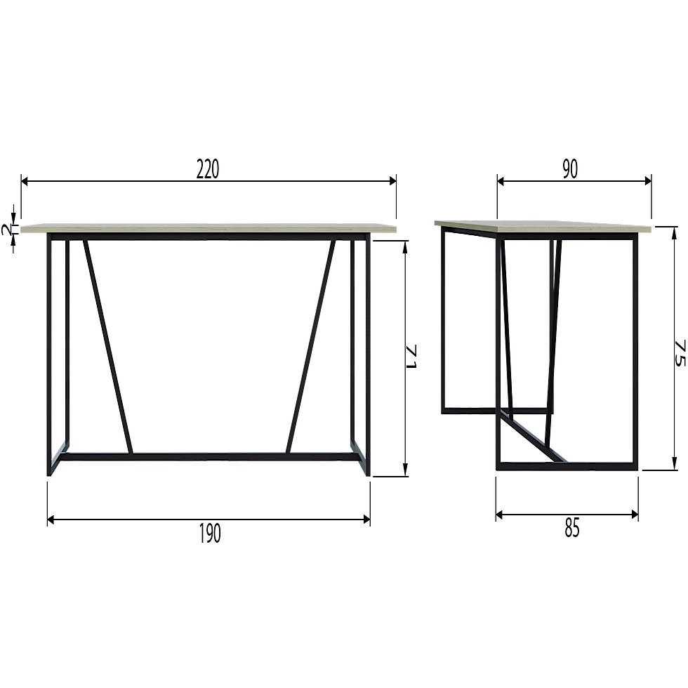 Silas Esstisch Eschenholz Metall 6