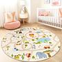Dschungel-Straßenkarten Kinderteppich Mehrfarbig ⌀120cm 1