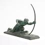 G. Boni Skulptur Bogenschütze 1960er Bronzepatinierter Gips 2