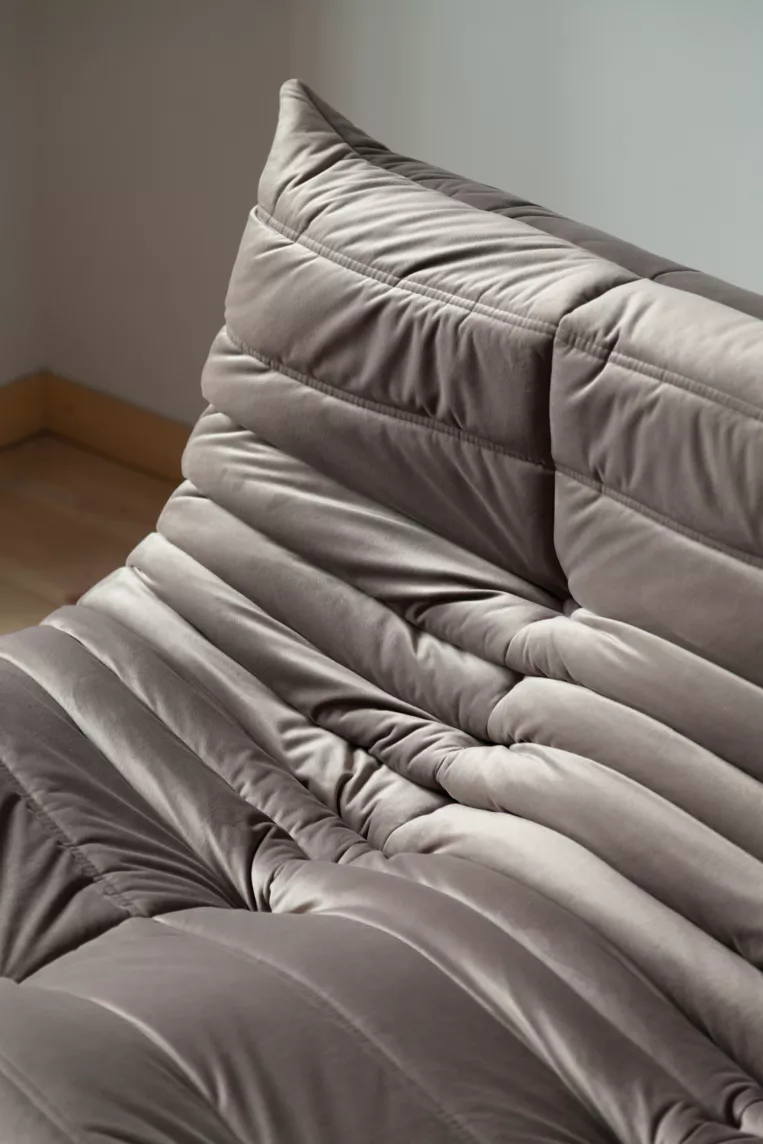 Togo Set Lounge 3 pezzi Velluto Grigio caldo 9