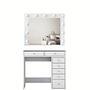 Dressing table with mirror and drawers White 5