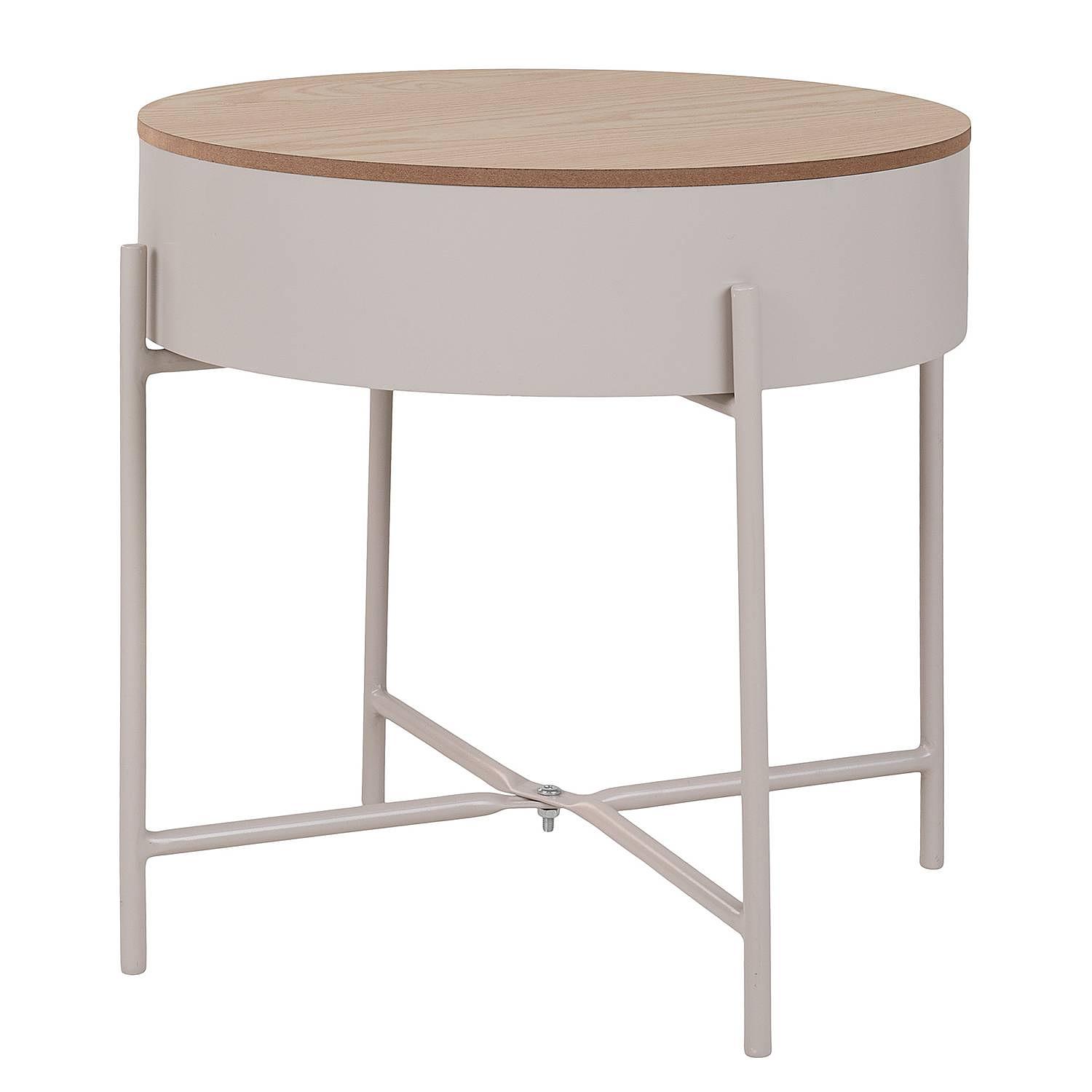 Sisco Beistelltisch Stahl Beige Ø40cm 0