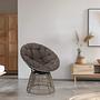 Weavora Papasansessel Drehbar mit Kissen Grau 4
