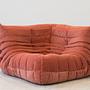 Togo Set lounge 5 pezzi velluto a coste corallo 3