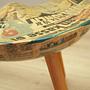 Vintage stool wood brown 1950s 10
