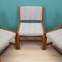 5x Vintage Chair Teak Wood Textile Grey 1970s 4