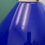 Vintage Pendant Lamp Glass Metal Blue 1970s 6
