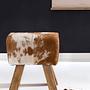Sitzhocker Saviano Leder Mangoholz Braun Weiß 4