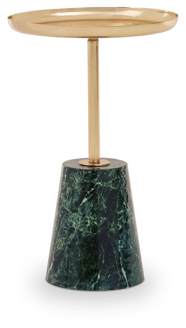 Avola Round Side Table Marble Iron Gold 0