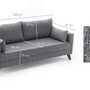 Sofa 3-Sitzer Textil Grau 2