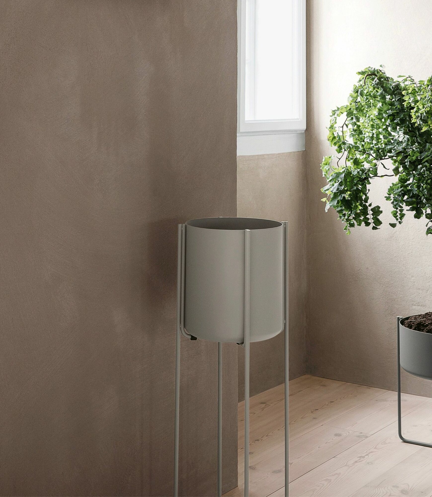 Kena Pflanzgefäß mit Gestell Steel Gray 55 x 22 cm 66018 0