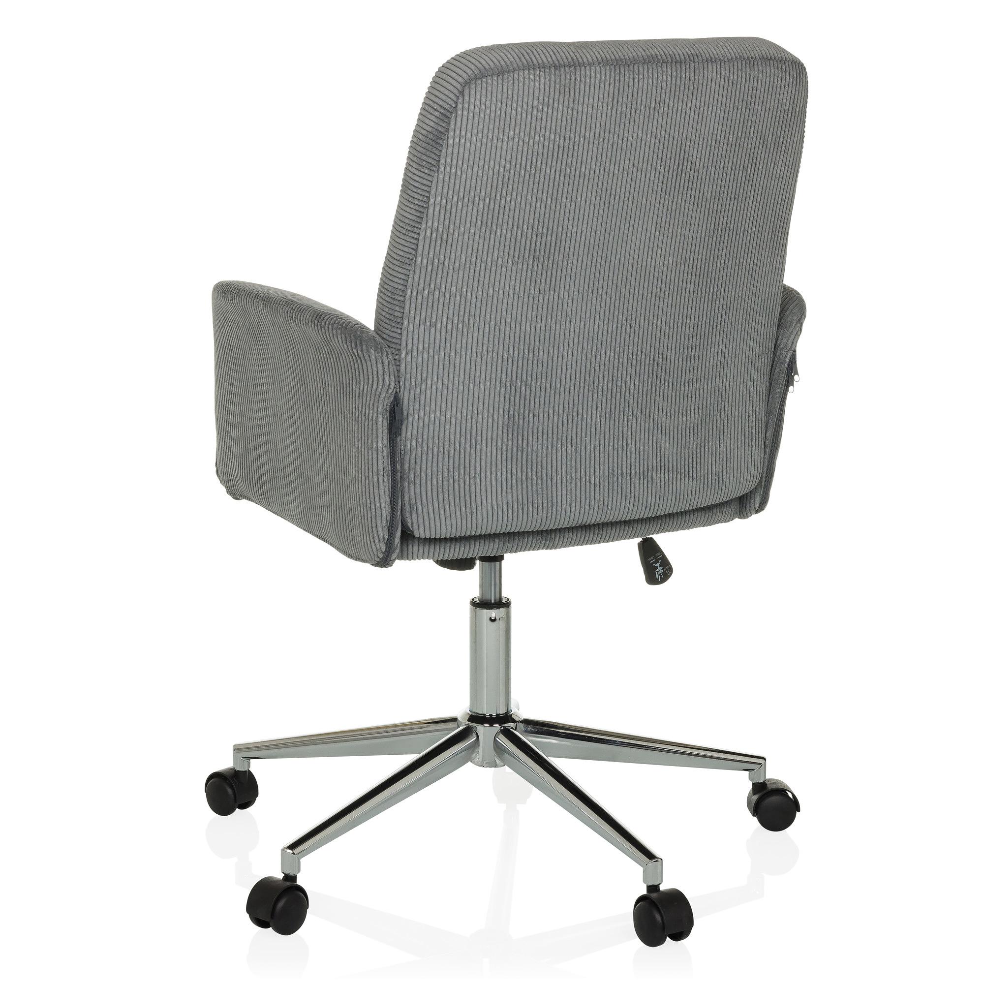SOLAO CORD Bürostuhl Drehbar mit Rollen Cord-Optik Grau 8