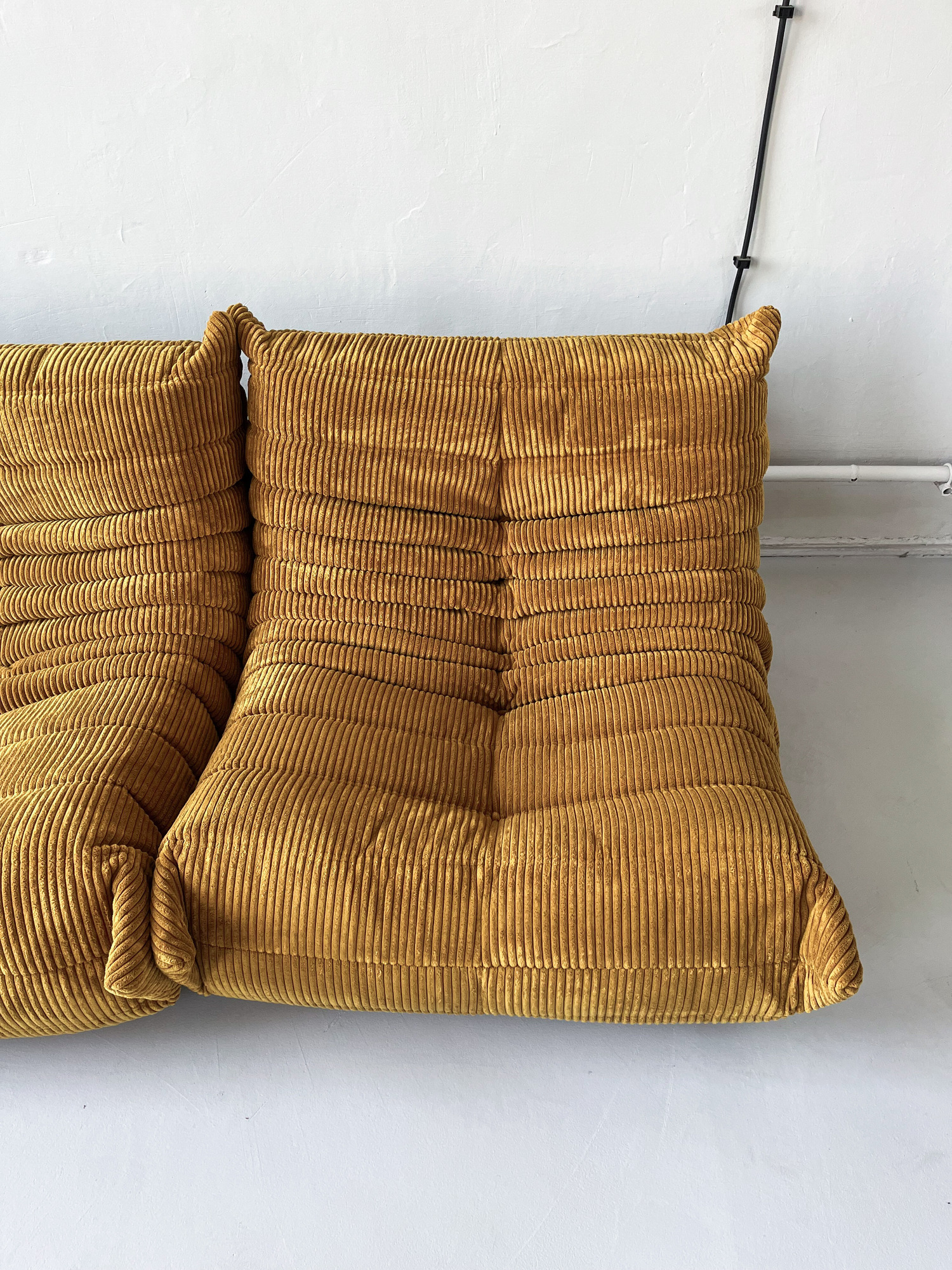 Togo Lounge Set 5 pezzi velluto a coste marrone sabbia 5