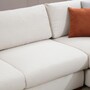 Modernes Sofa Récamiere Rechts Creme mit Tisch 2