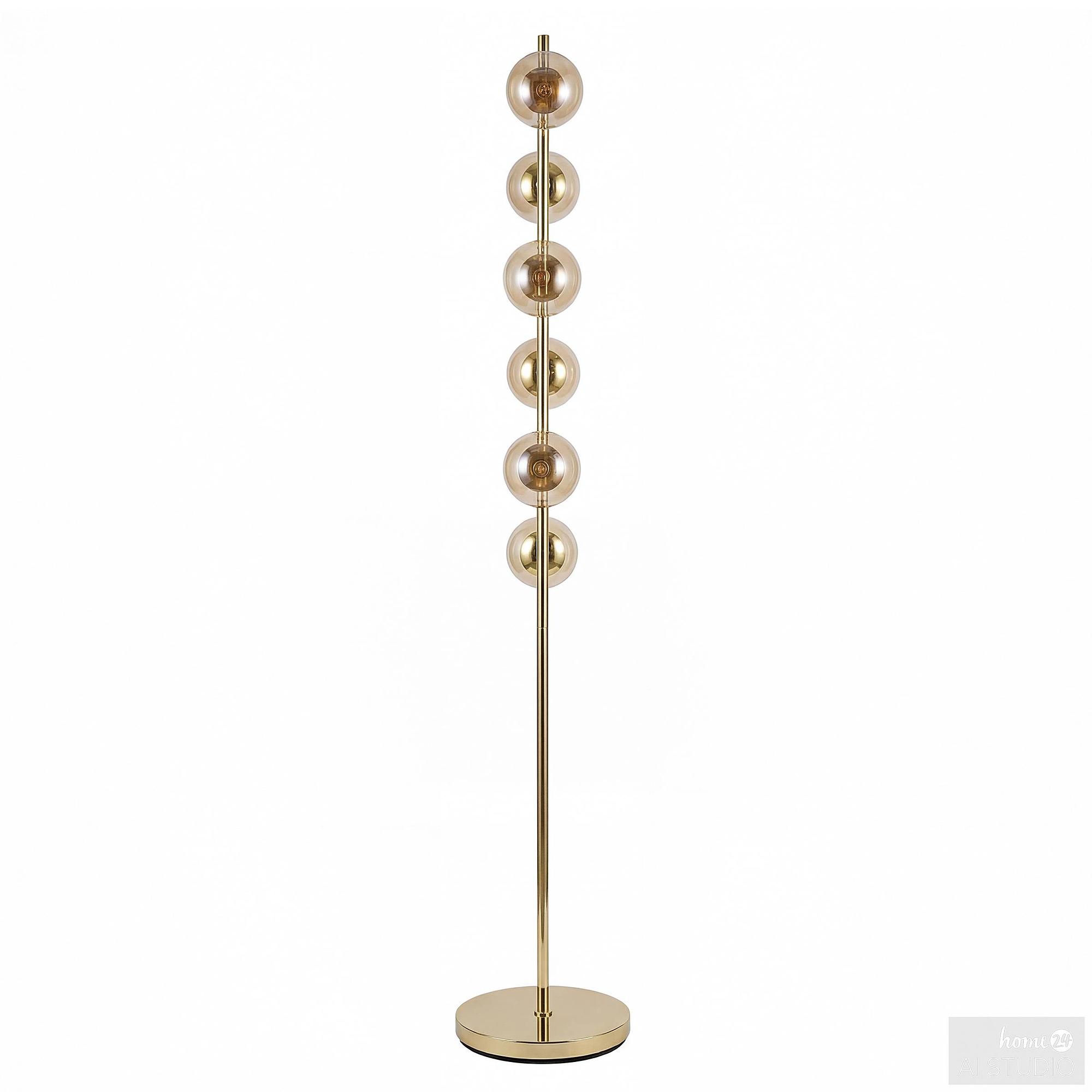 Floor lamp Ilumo Colored glass / Iron 6-Light Beige Gold 4