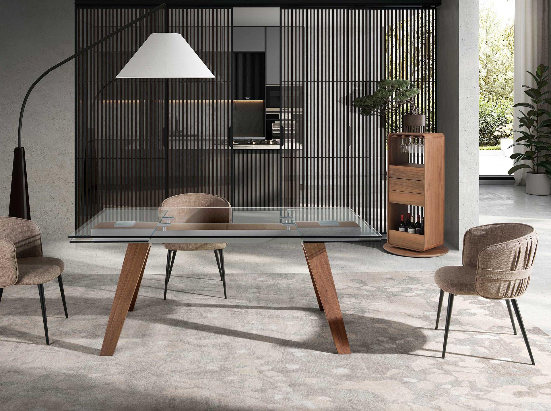 Drehbarer Barschrank Walnussholz 3