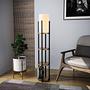 Floor lamp Metal Fabric Black 0