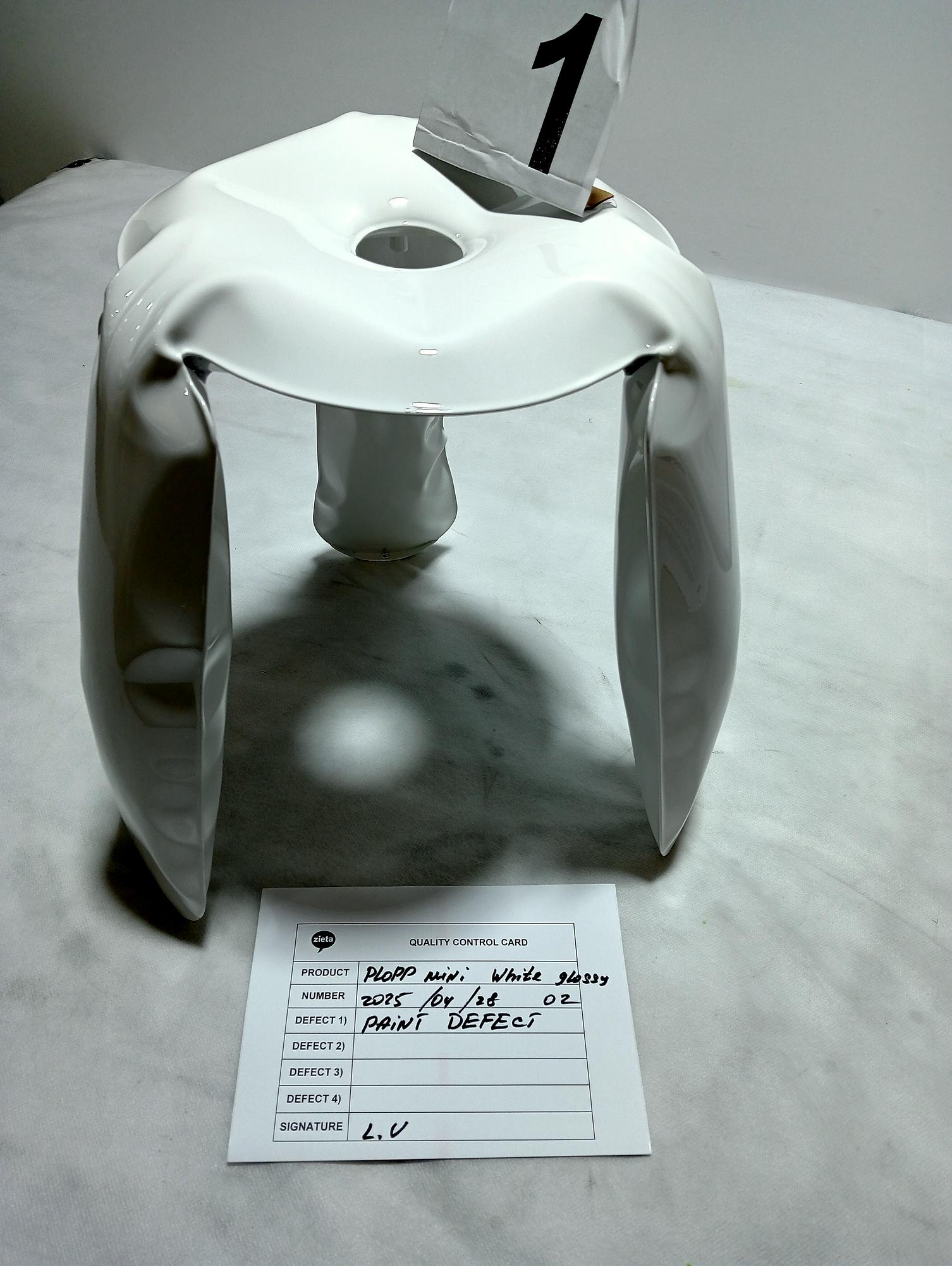 Plopp Mini Sgabello Acciaio Bianco Lucido 2