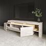 Beliz Lowboard Wood Veneer Travertine 2