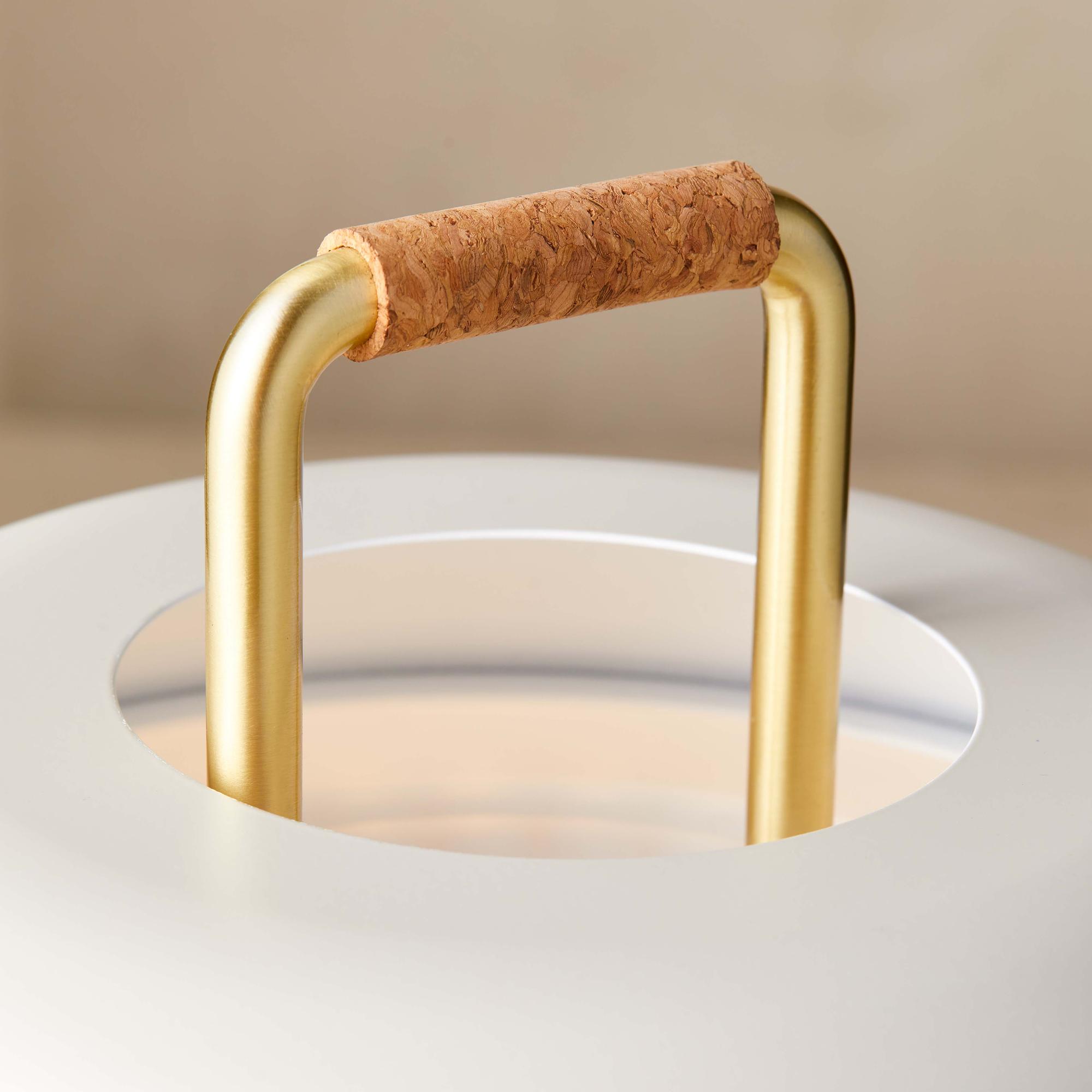 Heim Leuchte Tragbar mit Mini-USB-Anschluss Messing Weiß 3