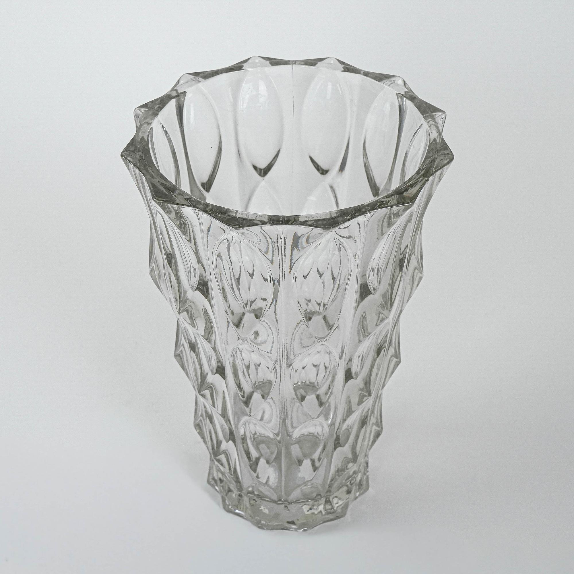 Kristallvase Transparent 1960er Jahre 1