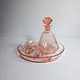 Art Deco Likör Set Glas Rosa 1920er Jahre 3