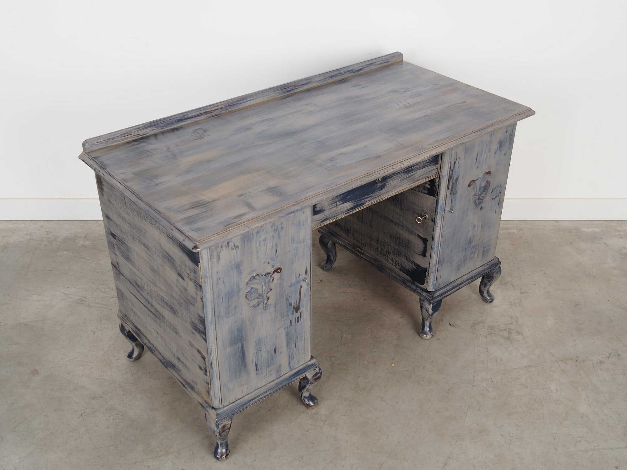 Vintage desk Pine grey 1960s 7